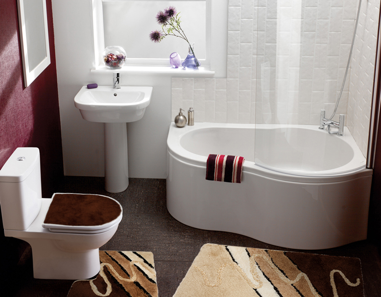 комплект ковриков для ванной и туалета Confetti bath Side 05 Chestnut BDF в интерьере