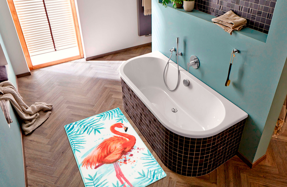 Мягкий коврик для ванной из полиамида Confetti bath Flamingo