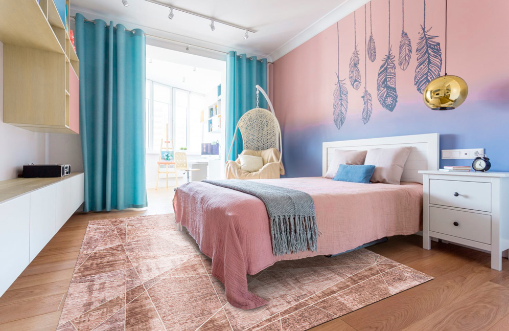 Розовый ковёр в спальне Callista KC2690_K45