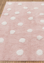 ковер в перспективе Lorena Canals Cotton Polka Dots Pink-White