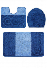 дизайн комплекта ковриков для ванной Confetti Bath Maximus Sile 2582 Dark Blue BQF