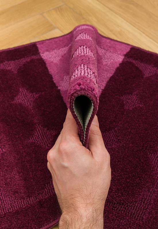 Бордово-фиолетовый комплект ковриков для ванной комнаты и туалета Edremit 2576 Aubergine PS