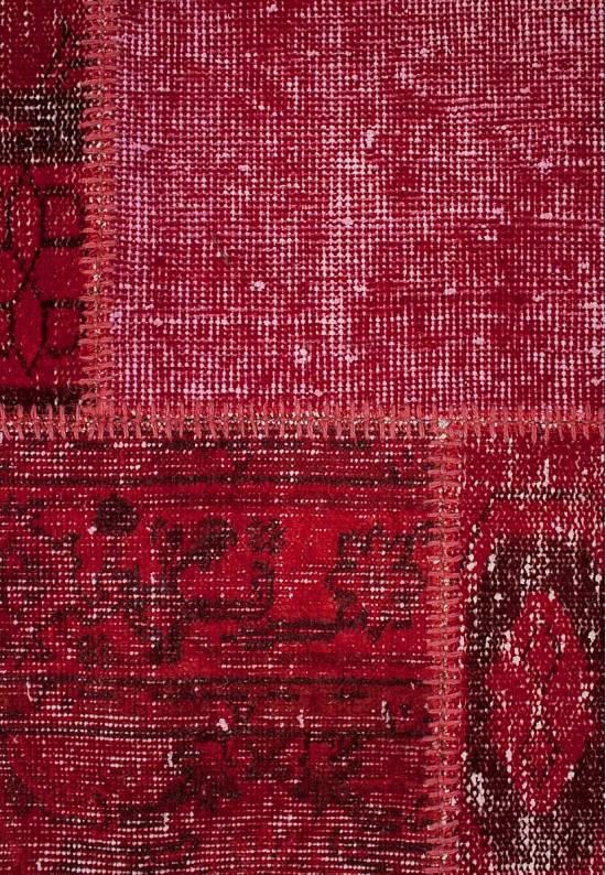 Безворсовый ковер-пэчворк ручной работы 013-Ribbon Red