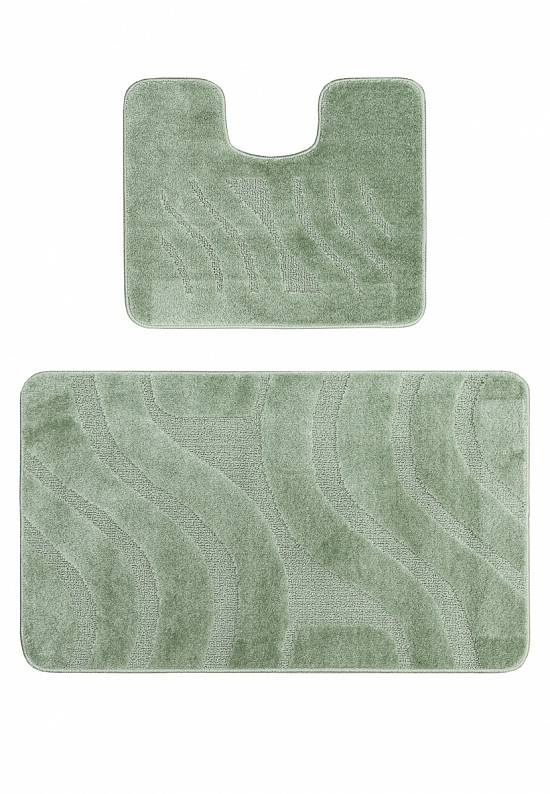 Зеленый комплект ковриков для ванной комнаты и туалета Symphony 2542 Almond BQ