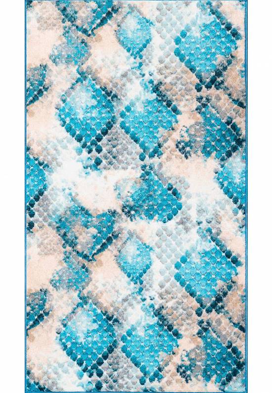 Голубой коврик для ванной Snakeskin 01 Blue