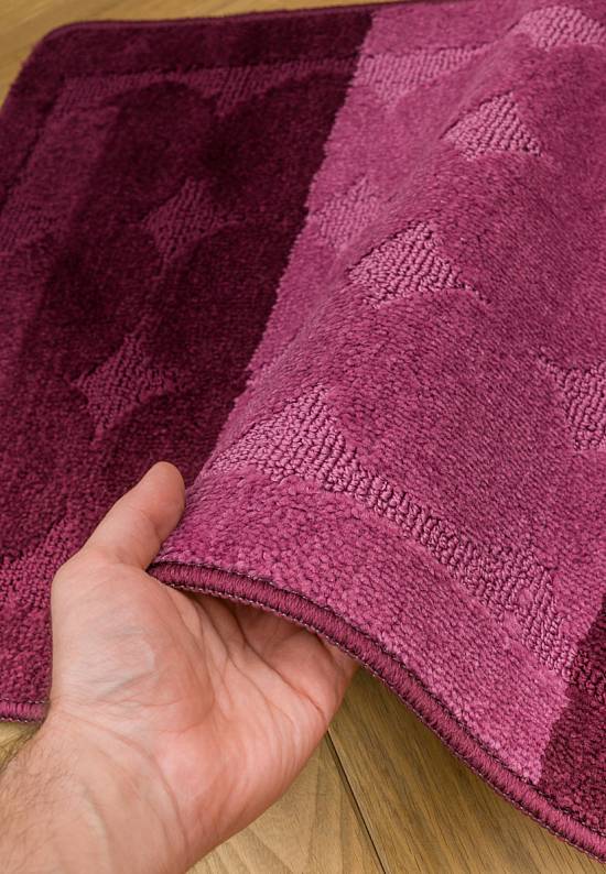 Бордово-фиолетовый комплект ковриков для ванной комнаты и туалета Edremit 2576 Aubergine PS