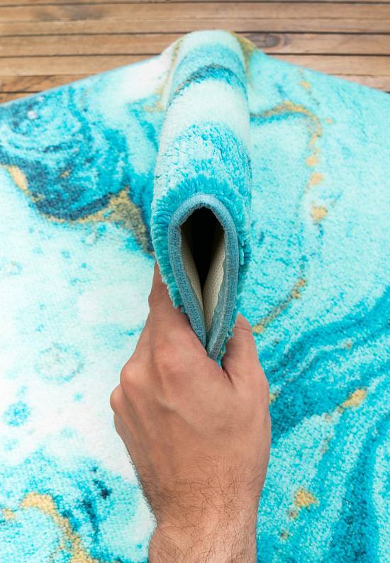 Бирюзовый коврик для ванной  Marbling 01 Turquoise