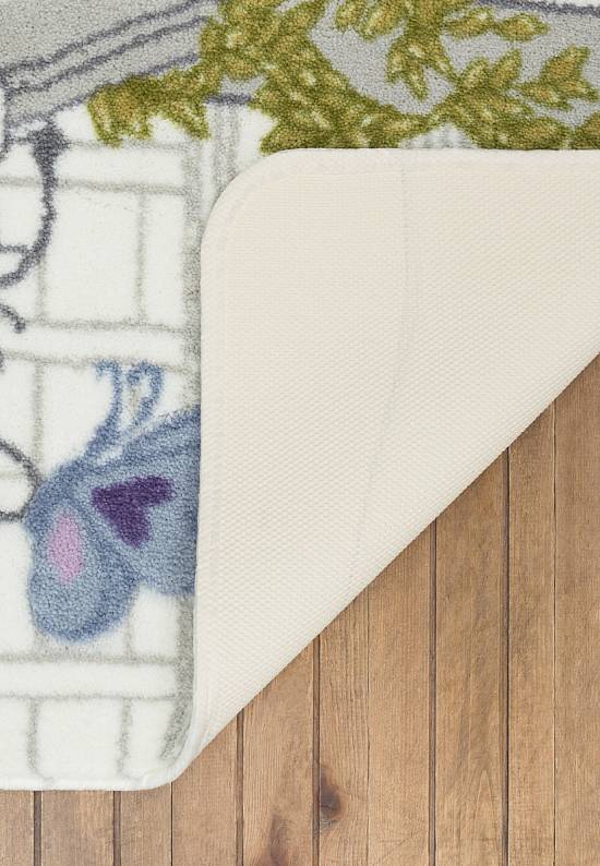 Белый коврик для ванной Spilled Flowers 01 Purple