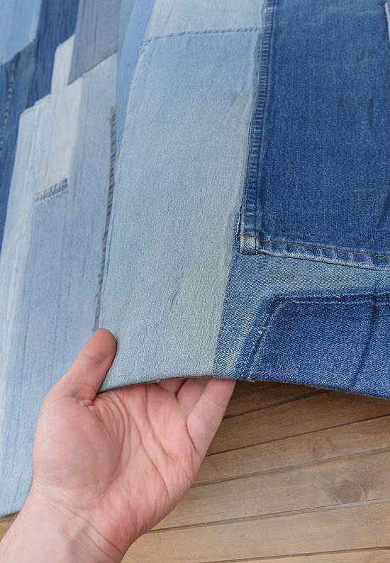 Ковер пэчворк ручной работы из джинсы Bricks-Natural