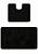 Черный комплект ковриков для ванной и туалета Flora 2513 Black BQ