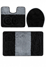 дизайн комплекта ковриков для ванной Confetti Bath Maximus Sile 2513 Black BQF