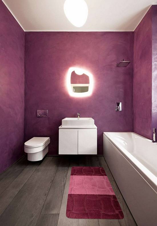 Бордово-фиолетовый коврик для ванной Sariyer 2576 Aubergine