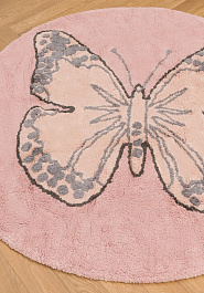 ковер в перспективе Lorena Canals Cotton Butterfly Vintage Beige C-BUT-N круг