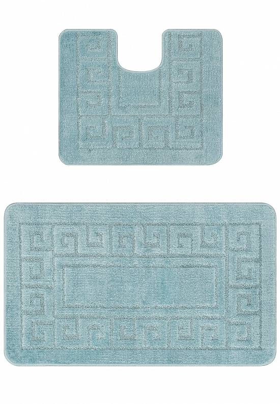 Синий комплект ковриков для ванной и туалета Ethnic 2534 STAR BQ