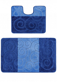 дизайн комплекта ковриков для ванной Confetti Bath Maximus Sile 2582 Dark Blue PS