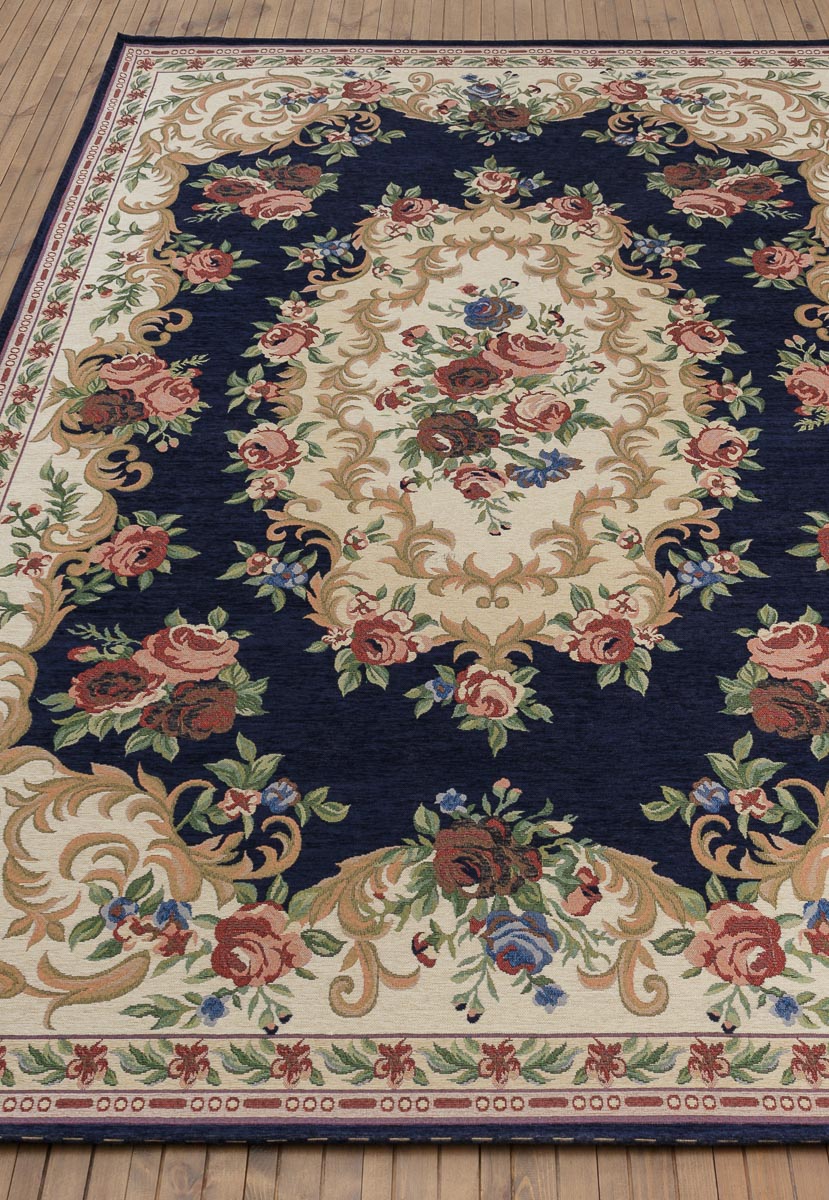 Гобеленовый ковер Renaissance 018-navy прямоугольник, Deluxe Carpet | Ами  Ковры