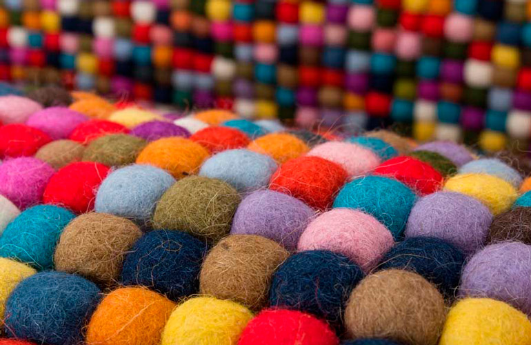 Разноцветный ковёр из валяной шерсти Nature Pebble Rug Multi