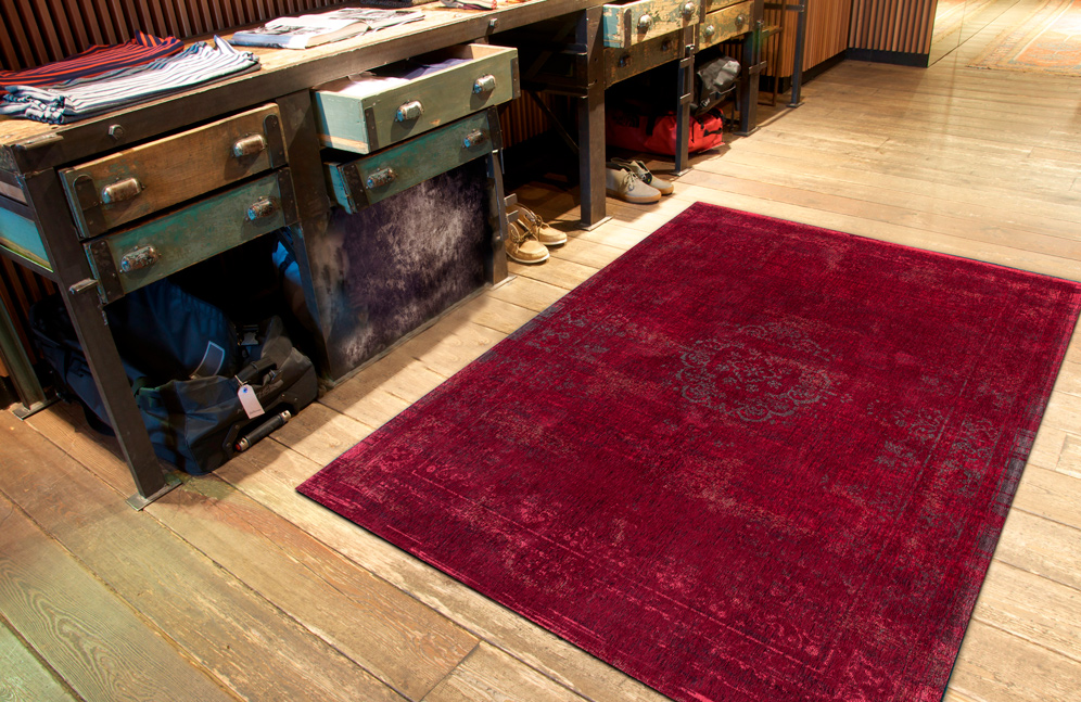 Дизайнерский бордовый ковёр из хлопка Antico LA3313-L71-cotton