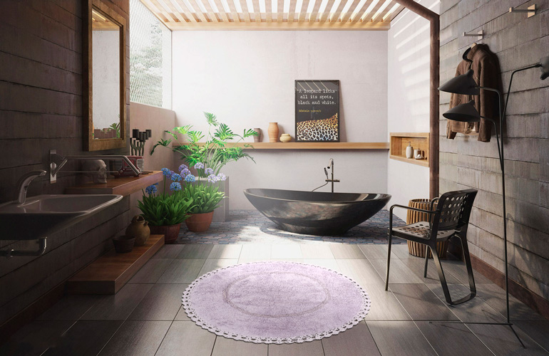 Сиреневый коврик для ванной Irya Bath Cathy-Purple