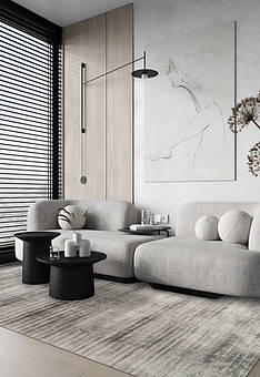 ковер в интерьере Yasmin PHPV-20-Stone Gray/Stone Gray
