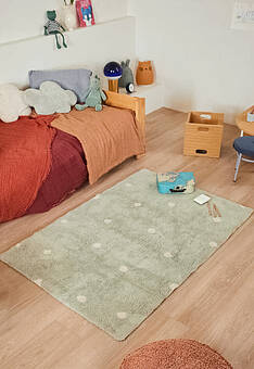 ковер в интерьере Lorena Canals Cotton Dot Blue Sage