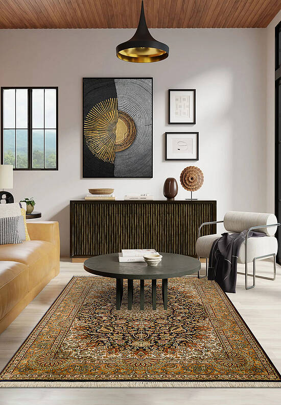 Шелковый ковер ручной работы IIST-GI97K2527 Kashan Blue