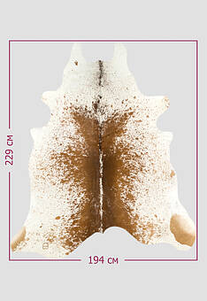 размер натуральной шкуры коровы Соль/перец коричнево-белая 1065