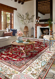 ковер в интерьере Ottoman Silk Shekargah-Modern Red