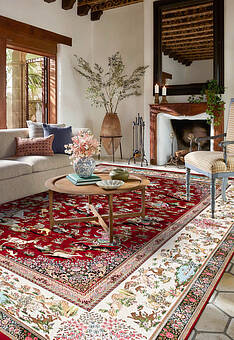 ковер в интерьере Ottoman Silk Shekargah-Modern Red