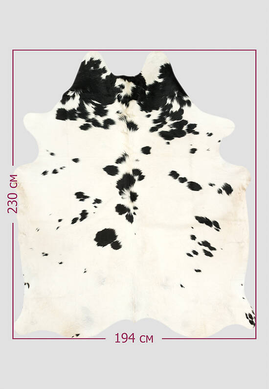 Натуральная шкура коровы Чёрно-белая 1105