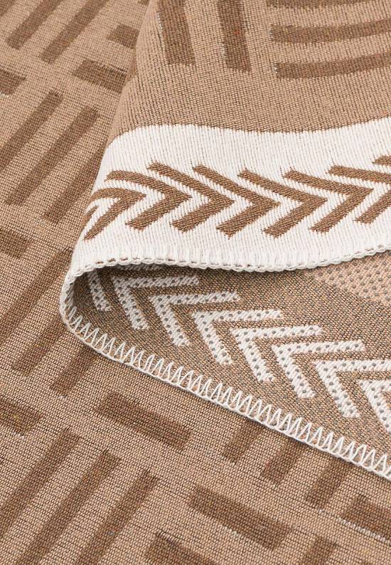 Безворсовый ковер из хлопка ARN 03 Brown White