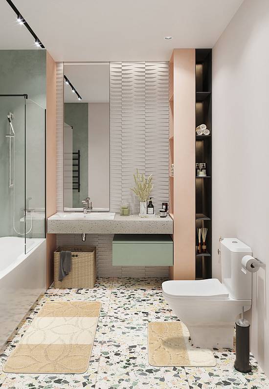Бежевый комплект ковриков для ванной комнаты и туалета Erdek 2540 Beige BQ