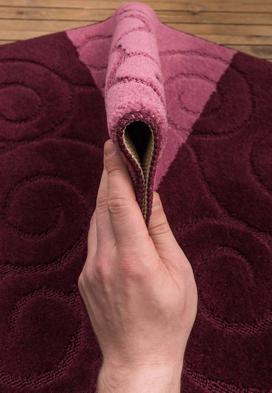 Бордово-фиолетовый комплект ковриков для ванной комнаты и туалета Sile 2576 Aubergine BQF