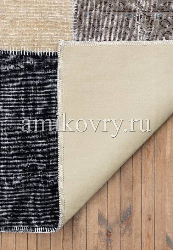 Безворсовый ковер-пэчворк ручной работы 175-Yellow Blue