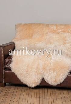 новозеландская овчина персик светлый 105х210 в интерьере