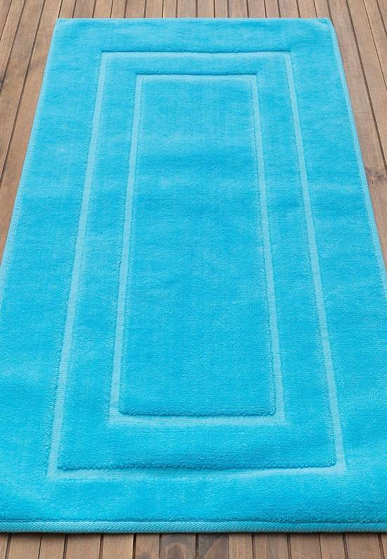 Бирюзовый коврик для ванной из хлопка Ekose-Turquoise