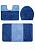 Синий комплект ковриков для ванной комнаты и туалета Sile 2582 Dark Blue BQF