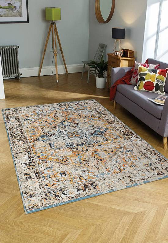 Винтажный безворсовый ковер из Бельгии LM3298-L12