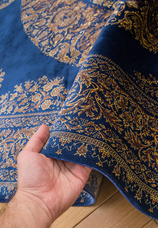 Иранский классический ковер Versace-Dark Blue