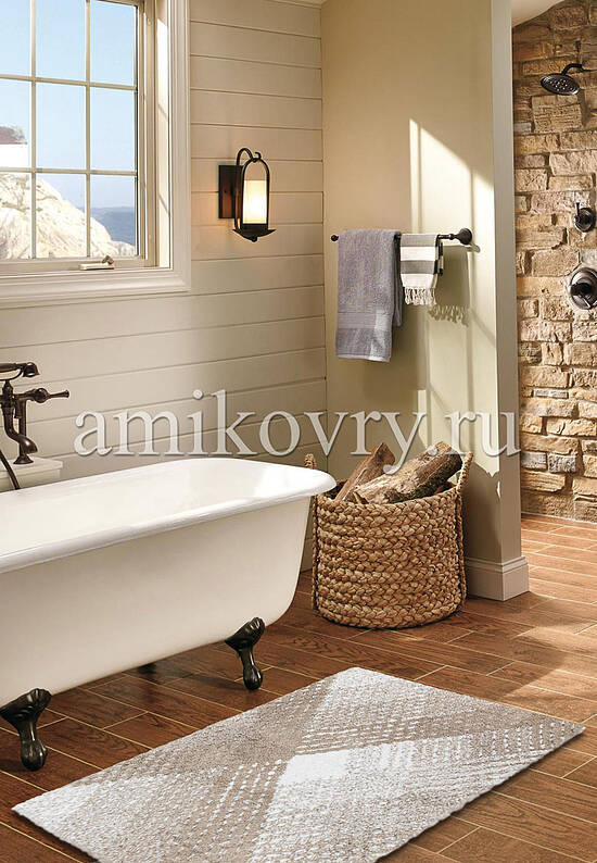 Бежевый коврик для ванной из хлопка Wall-Brown