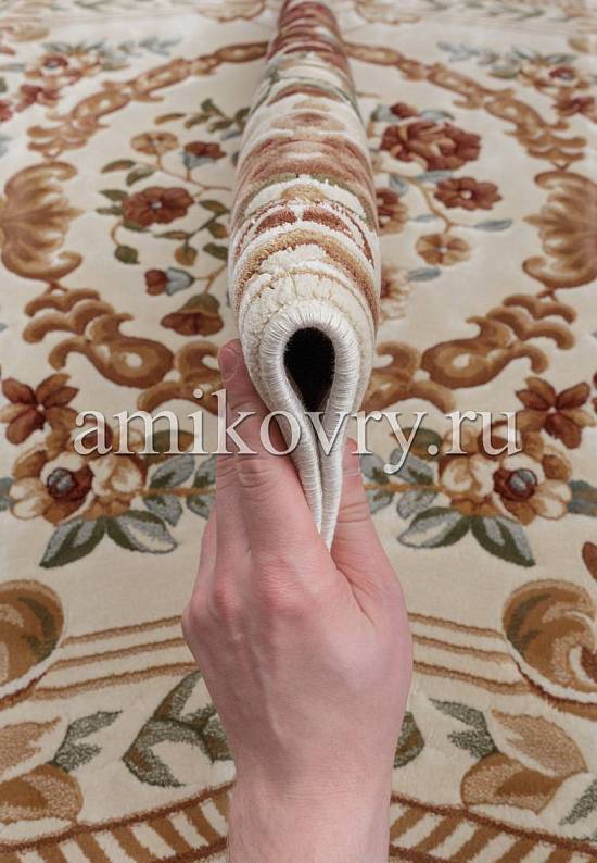 Бельгийский рельефный ковер из вискозы 02C058-Ivory