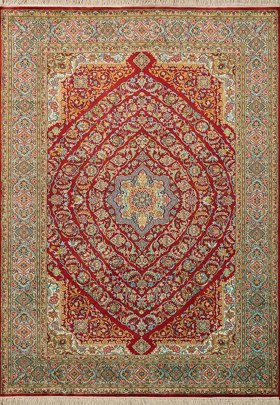 Шелковый ковер ручной работы IIST-GI97K27Z7 Kashan Red