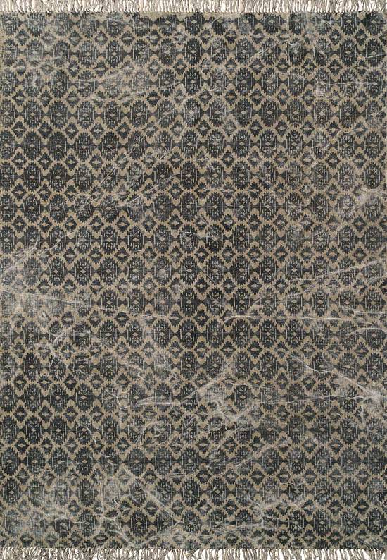 Безворсовый ковер из хлопка JHC-10 beige-blue ikkat print discount