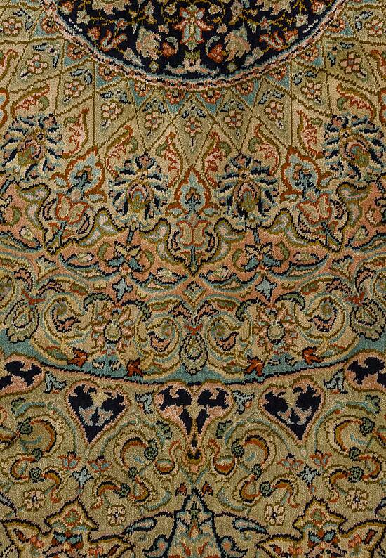 Шелковый ковер ручной работы 474884 Blue-Green