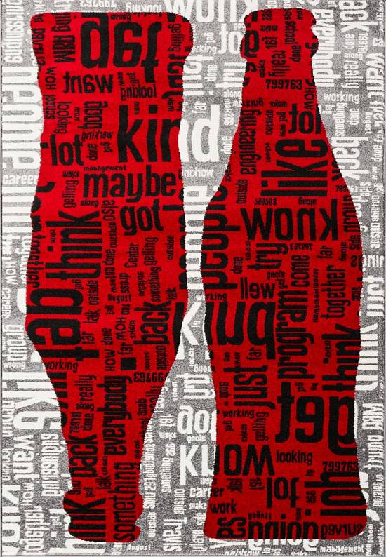 Недорогой синтетический ковер C081-Gray-Red