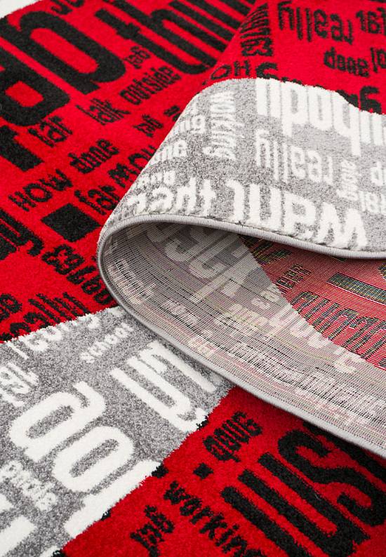 Недорогой синтетический ковер C081-Gray-Red