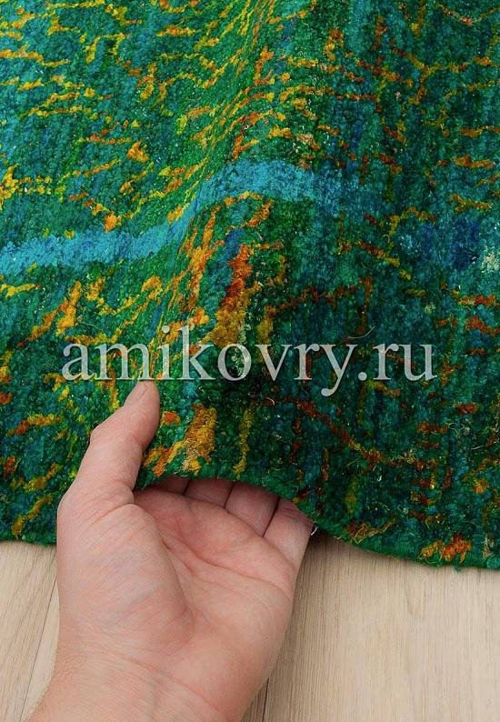 Индийский ковер из шелка SR-35A-3-Blue/Green