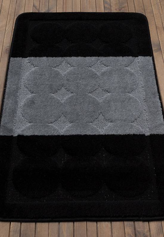 Черно-серый коврик для ванной Edremit 2513 Black