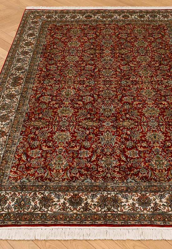 Шелковый ковер ручной работы из Индии 231488-Afshar red/beige