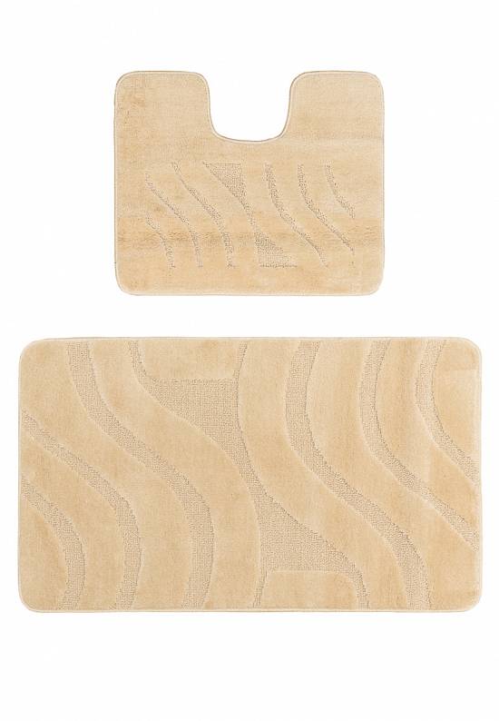 Бежевый комплект ковриков для ванной и туалета Symphony 2540 Beige BQ